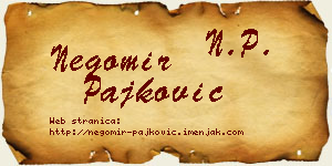 Negomir Pajković vizit kartica